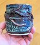 Pottery tree mug finished in blue and brown bark colour glazes - Image 7