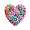 Japanese Art Inspired Heart Shape Felt Brooch