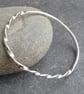 Sterling silver half twist bangle, Spiral jewellery - Image 2