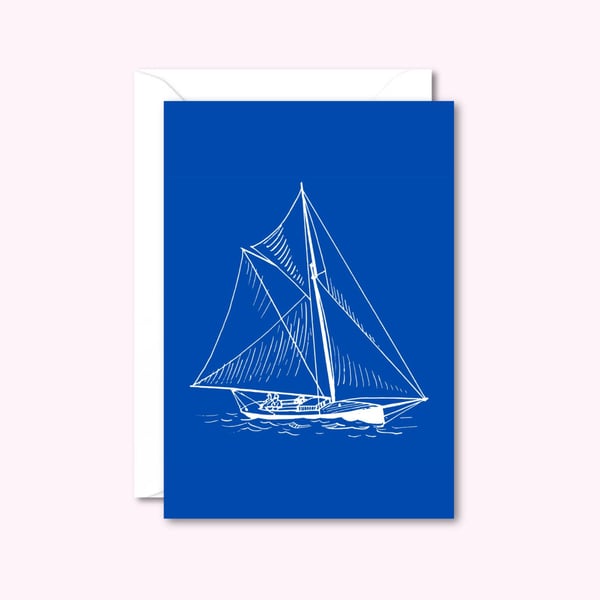 Sailing Yacht Greetings Card: Birthday Card for a Boat Lover (6"x4")