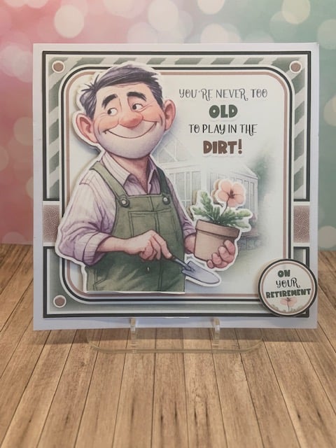 play in the dirt 2d card for the gardening male