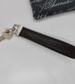 Brown leather key ring wrist strap keyring brown upcycled leather - Image 1