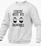Chillin With My Snowmies Christmas JUMPER  Funny Novelty Christmas - Image 2