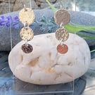 Triple circle disc earrings 