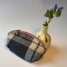 Blue check coin purse