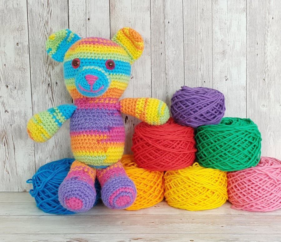 Rainbow teddy bear