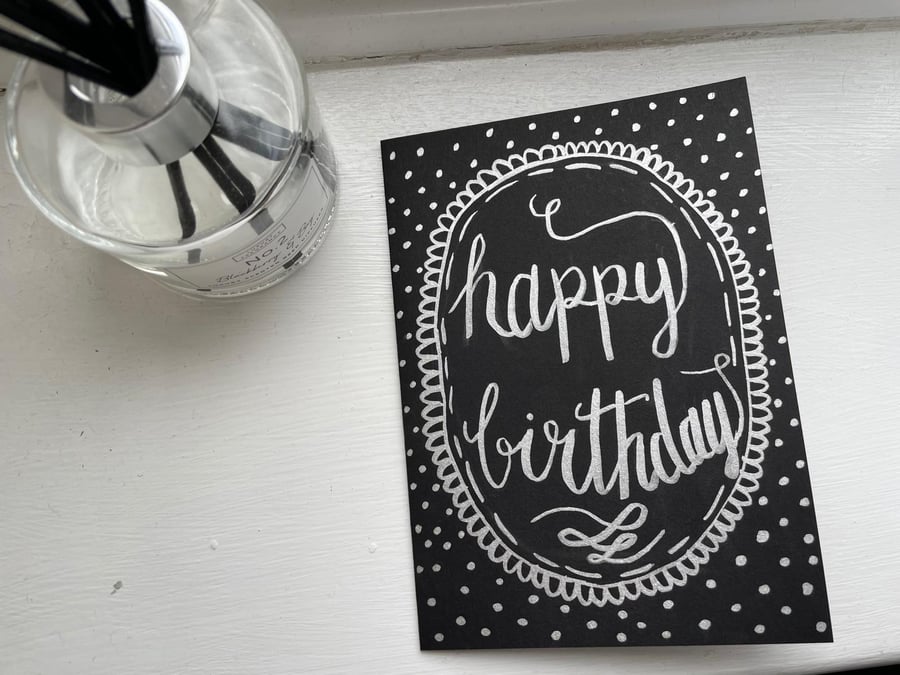 hand lettering birthday card Folksy