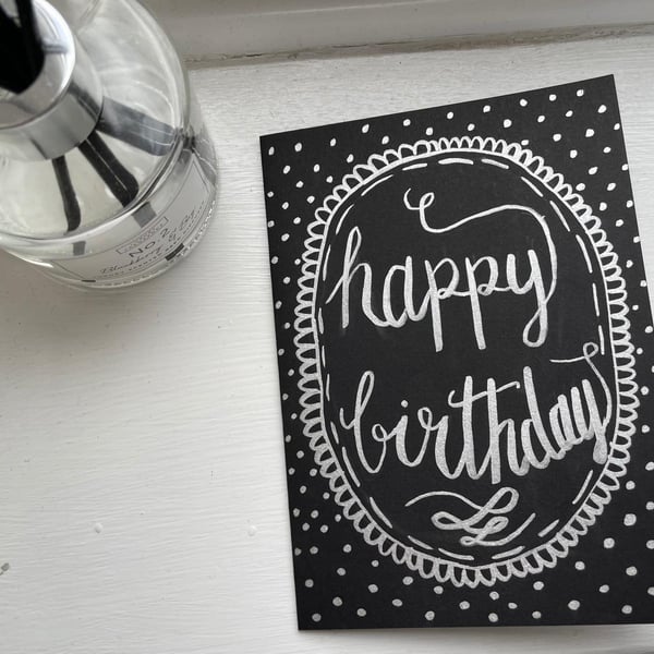 hand lettering birthday card