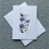 floral hand painted original art blank all occasion card ( ref F 198 )