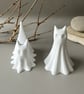 Handmade White Ghost Cats - Sitting or Standing - Halloween Decorations