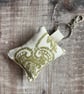 Green Floral Fabric Keyring with Clasp