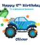 Personalised Monster Tuck Birthday Card For Him Her Happy Birthday Card  - Image 2