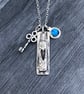 Key Heart Charm Necklace, heart charm necklace, love token, oxidised necklace,   - Image 2
