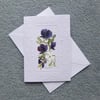 hand painted floral greetings card ( ref F 287 )