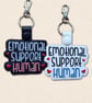 Emotional Support Human Keyring - Funny Embroidered Bag Charm