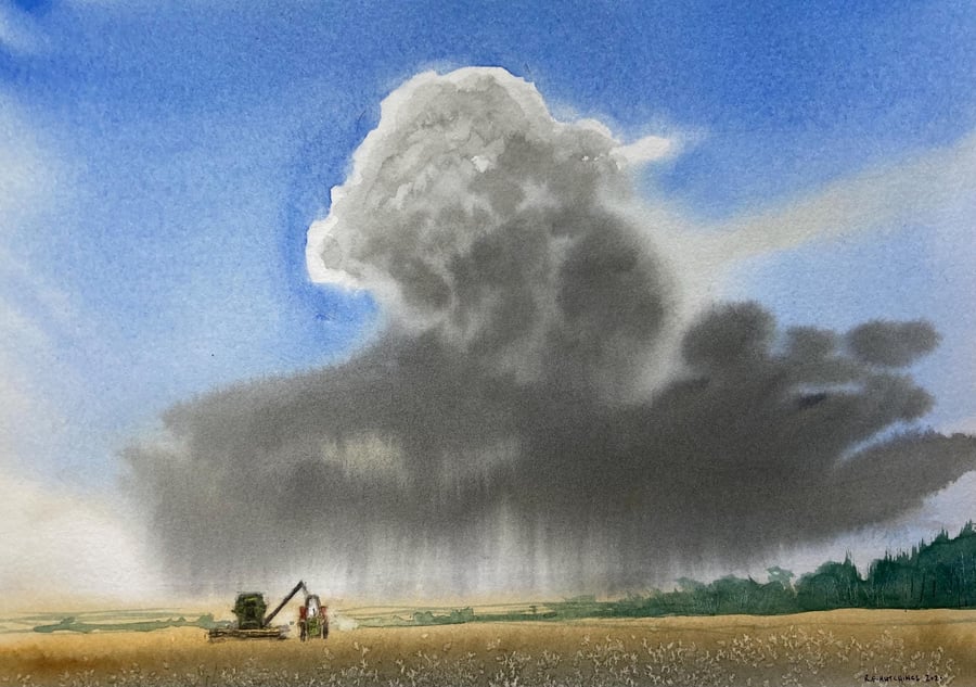 Seamer fields mid summer (Original watercolour painting)  