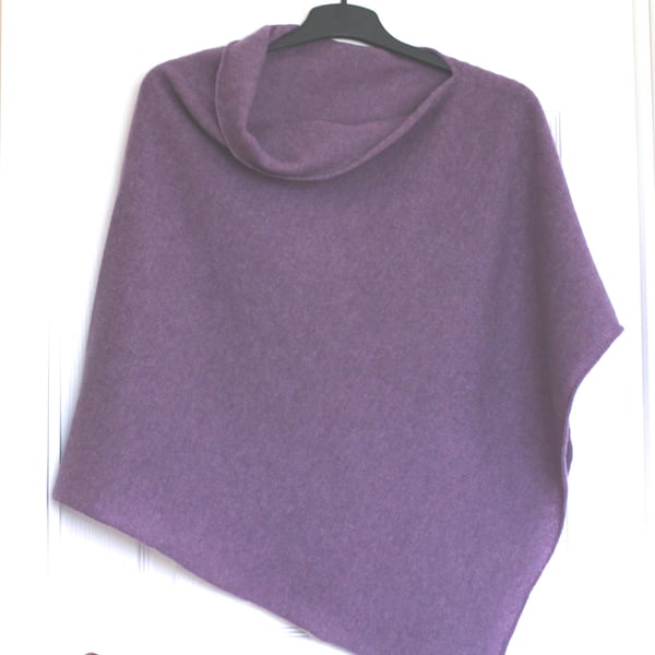 Soft Merino Lambswool Amethyst Wrap Poncho