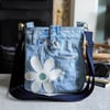 Upcycled Pale Denim and Daisy Mini Cross Body Bag 
