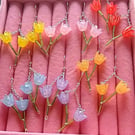 Colourful Tulip Earrings, Lucite Flower Jewellery, Spring Floral Earrings