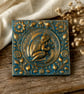 Frog Wall Plaque, 3x3 Faux Copper Resin Folk Art Wall Decor