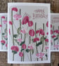 April Birth Flower Card, Sweet Pea, Birthday Card, Floral Greeting Cards