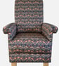 William Morris Strawberry Thief Fabric Armchair Accent Adult Chair Navy Blue  - Image 1
