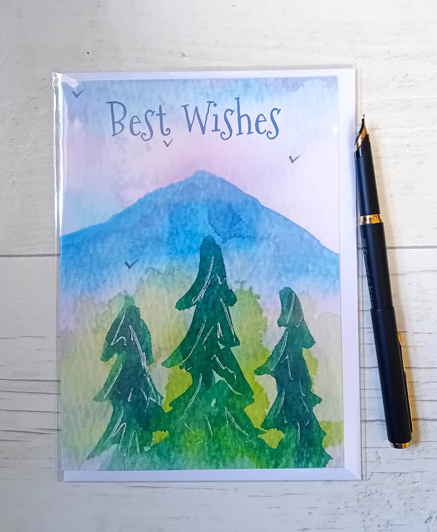 Blue Mountains birthday card. Greetings card. Blank card.