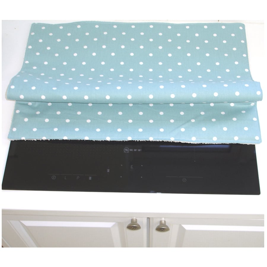 Induction Hob Mat Pad Cover Polka Dots Duck Egg Oven Kitchen Surface Saver