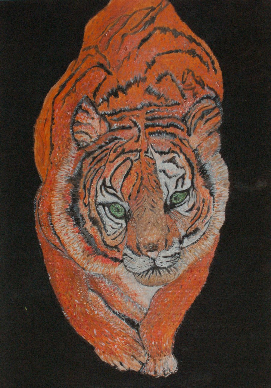 Original acrylic tiger painting