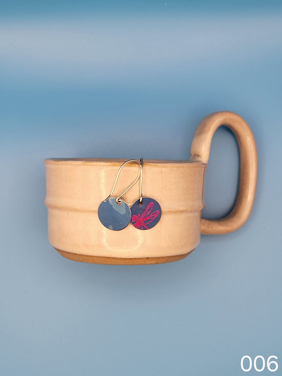 Handmade Aluminium and Silver Reversible Earrings - 006