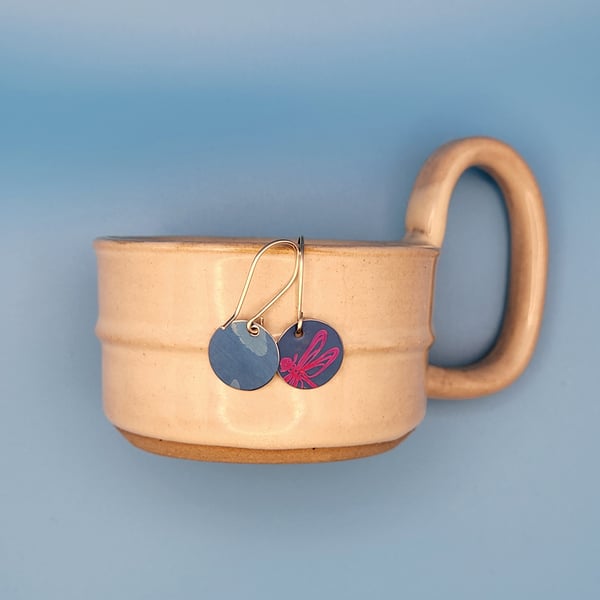 Handmade Aluminium and Silver Reversible Earrings - 006