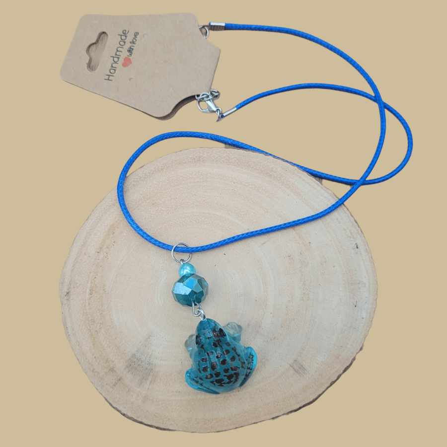 Blue Frog Necklace 