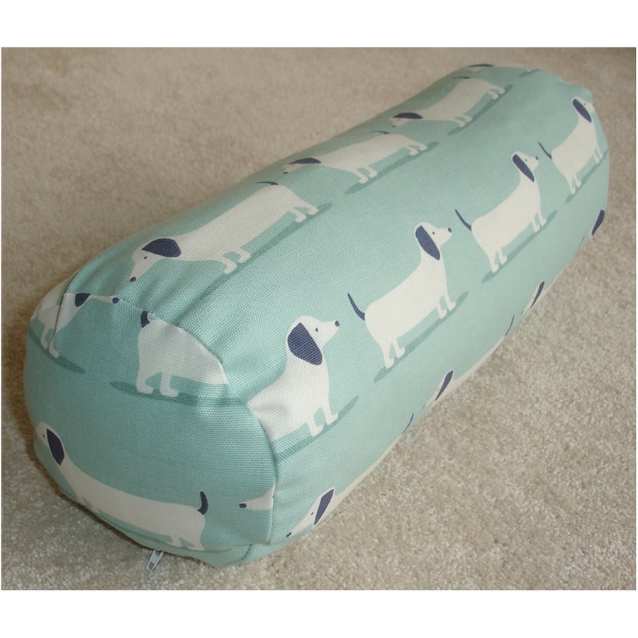 Dachshund Bolster Cushion Cover 16"x6" Round Cylinder Neck Roll Pillow