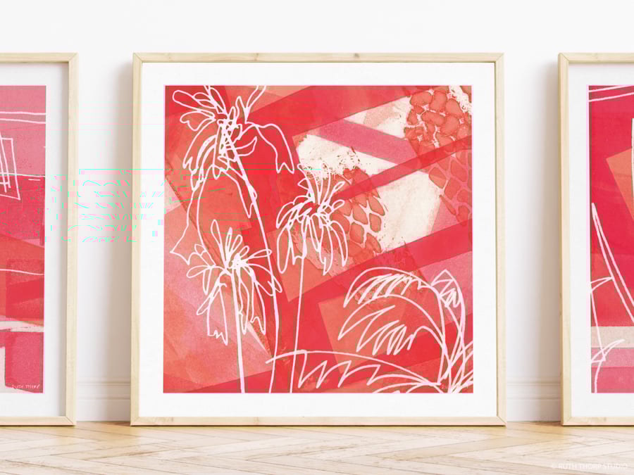 Garden Life 3 Square Art Print - Abstract Moments Collection