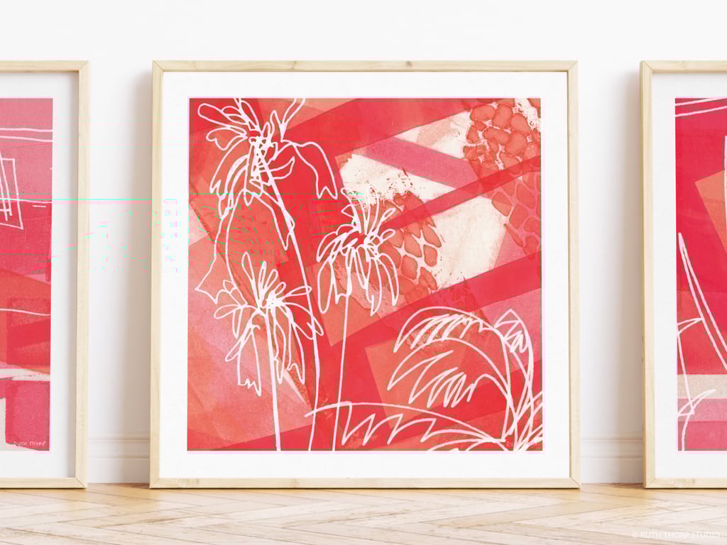 Garden Life 3 Square Art Print - Abstract Moments Collection