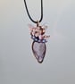 Natural Purple Amethyst & Copper Pendant Necklace Gift Crystal Jewellery Jewelry