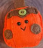 'Pumpkin' pocket hug for Autumn hand sewn in wool blend felt (B) - Image 1