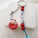 Personalized name doughnut keyring Keychain 