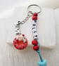 Personalized name doughnut keyring Keychain 