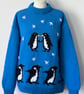 Penguins in Love Hand Knitted Christmas Jumper - Image 1