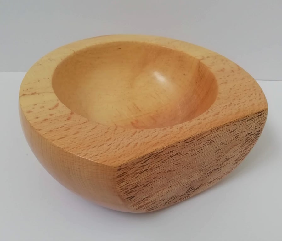 Wood Bowl, Beech, Hand Turned, Natural Edged