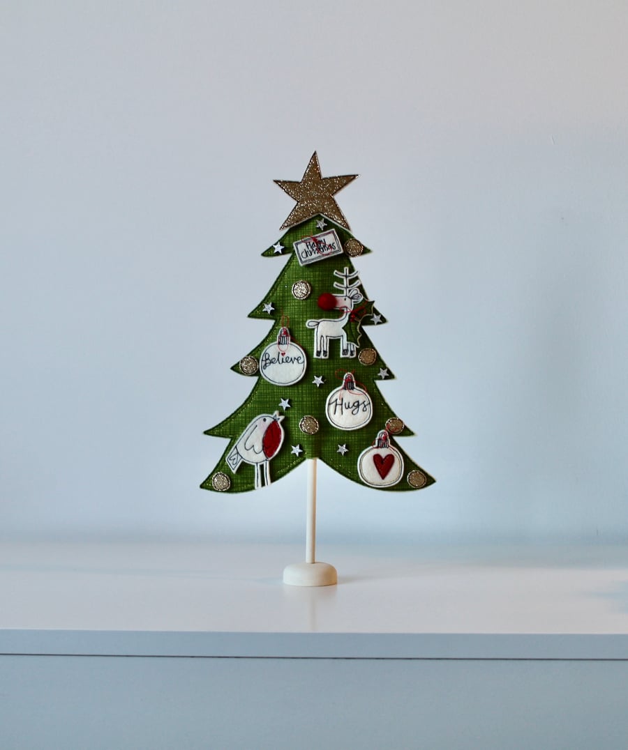 'Christmas Tree on a Wooden Stand One'