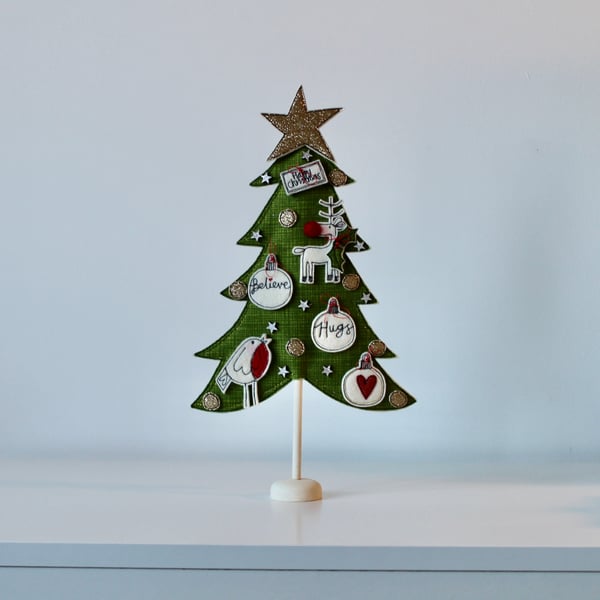 'Christmas Tree on a Wooden Stand One'