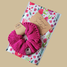 Pink Knitted Scrunchie 