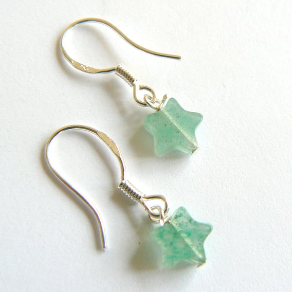 Aventurine Mini Star Drop Earrings