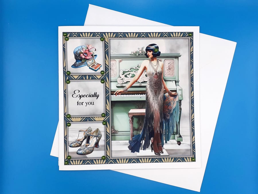 Art Deco Birthday Card, Large