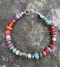 Silver and mixed gemstone bead bracelet - Image 7