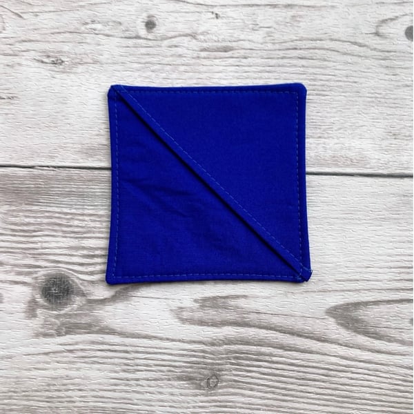 Royal blue cotton fabric corner bookmark. Book lovers gift.