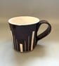Handmade Ceramic Coffee Mug: Dark Chocolate Art Deco Design, Cappuccino, Hot Cho - Image 5