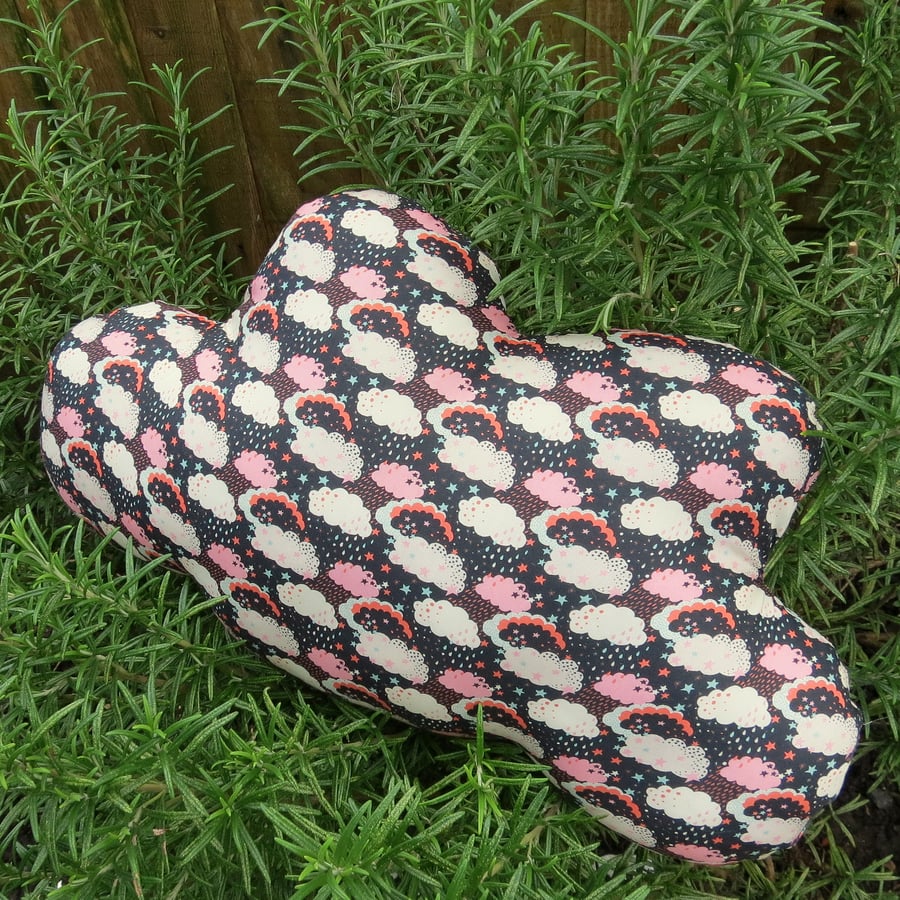 A cloud cushion.  Made from Liberty Lawn.  40.5cm x 23cm.  Nursery Decor.